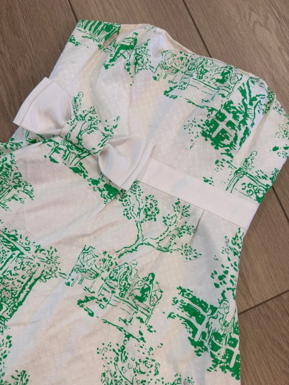 Lilly Pulitzer Amberly strapless sundress sz 4 all over toile print Preppy vacay - Picture 2 of 9